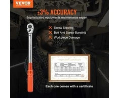 Sukimo momento raktas automobiliams 1/2", 10-150 ft.lb, reguliuojamas, dvikryptis, mechaninis, su dviem skalėmis, komplektas, veržliaraktis, sukimo indikatorius
