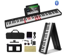 Sulankstoma 88 klavišų pianino klaviatūra su Bluetooth MIDI, nešiojamas skaitmeninis pianinas, elektroninis pianinas, susukamas pianinas