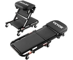 Sulankstoma mechaniko garažo kėdė-čiužinys, kurios talpa 204.1kg, automobilinė kėdė-čiužinys, riedanti kėdė-čiužinys, mechaniko kėdė