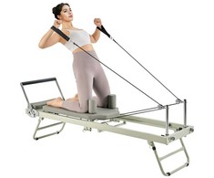 Sulankstoma Pilateso Reformerio Mašina Namams, Tyliais Ratukais, Lengvai Sandėliuojama, Kompaktiška Treniruoklių Įranga, Pilates Treniruoklis, Mankštos Įrenginys