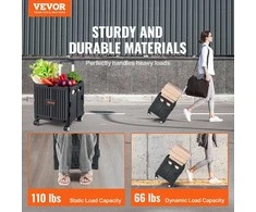 Sulankstoma platforma-vežimėlis, 49.8kg, teleskopinė rankena, ratukai, krepšys, lagaminas