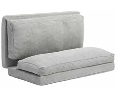 Sulankstoma sofa-lova, 3-in-1 konvertuojama miegamoji kėdė, plaunamas užvalkalas, atminties putų futonas, pilka sofa-lova mažoms erdvėms, svečių lova