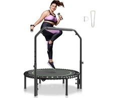Sulankstomas mini batutas, 40 cm fitneso batutas, vidaus treniruočių batutas, suaugusiųjų batutas namams, tylus batutas su reguliuojama rankena