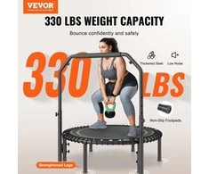 Sulankstomas mini batutas, 40 cm fitneso batutas, vidaus treniruočių batutas, suaugusiųjų batutas namams, tylus batutas su reguliuojama rankena
