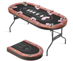 Sulankstomas pokerio stalas 8 žaidėjams, kazino, Texas Holdem, žaidimų stalas, kortoms