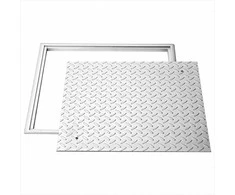 Šulinio dangtis su rėmu, 600x600mm kvadratinis, tvirtas neslystantis anglinis plienas šaligatviams ir sodams, septiko dangtis, drenažo kanalo apžiūros dangtis, kanalizacijos dangtis