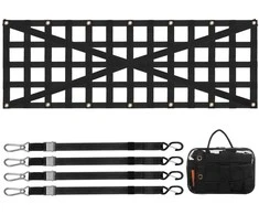 Sunkvežimio bagažinės tinklas 1370 x 460 mm, reguliuojamas kryžminis dizainas, tvirtas pikapų bagažinės tinklas