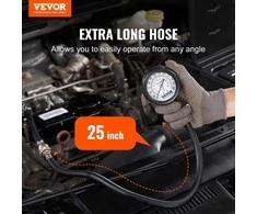 Suspaudimo testerio adapterių rinkinys, 9 vnt., automobilių variklių cilindrų nuotėkio/suspaudimo bandymui, tikslus dvigubos skalės manometras, variklio cilindro sandarumo testas