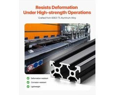 T-formos 2040 aliuminio ekstruzijos profilis, 1000mm linijinis bėgelis 3D spausdintuvui CNC staklėms, anoduotas juodas aliuminio profilis, Europos standarto konstrukcinis rėmas