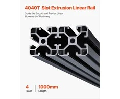 T-formos aliuminio ekstruzijos profilis 4040, 1000mm linijinis bėgelis 3D spausdintuvui CNC staklėms, anoduotas juodas aliuminio profilis, Europos standarto konstravimo rinkinys, rėmų medžiaga