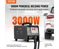 Taškinio suvirinimo įlenkimų traukiklis automobilių ir sunkvežimių remontui, 3KW galia su 2 suvirinimo pistoletais, kėbulo taškinio suvirinimo aparatas, smeigių suvirinimo rinkinys, kėbulo lyginimo įranga