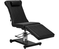 Tatuiruočių kėdė, hidraulinė reguliuojama, juoda sintetinė oda, patogi studijos kėdė, ergonominė tatuiruočių lova