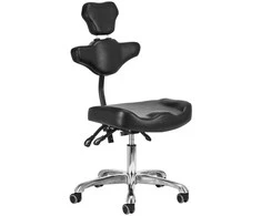 Tatuiruočių kėdė su atlošu, reguliuojama tatuiruočių meistro kėdė, ergonomiška tatuiravimo kėdė profesionalams, juoda tatuiruočių kėdė