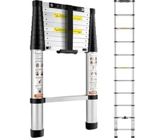 Teleskopinės kopėčios 3.2 m, aliuminės, 170 kg, sulankstomos, daugiafunkcinės, nešiojamos, namams, kemperiui, palėpei
