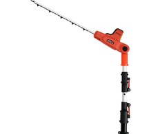 Teleskopinis gyvatvorių žirklių, 18V akumuliatorinis, 42 cm pjovimo ilgis, reguliuojamas kampas, sodo priežiūrai