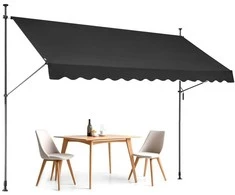 Terasos Markizė 350x120 cm, Ištraukiama Rankena, Vandeniui Atspari UV86+, Be Gręžimo, Balkono Pavėsinė, Saulės Apsauga