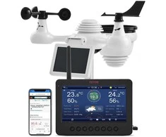 TFT ekranu WiFi meteorologinė stotelė, 7in1 jutiklis, belaidis lauko jutiklis, saulės energija, orų prognozė