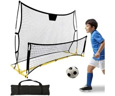 Treniruočių futbolo vartai 2in1, tvirti, tikslūs, lengvas surinkimas, juodi/geltoni, mini futbolo vartai, nešiojami