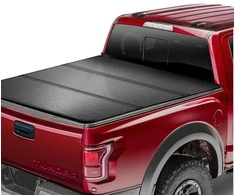 Trigubo sulankstymo „Tonneau“ uždangalas, skirtas „Toyota Tundra“, sunkvežimio krovinių skyriaus uždangalas su LED šviesa, vandeniui atsparus aliuminio „Tonneau“ uždangalas