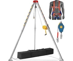 Trikojis uždaroms erdvėms, 30 m lynas, 180 kg, gelbėjimo trikojis, kritimo apsaugos sistema, darbui aukštyje