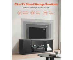 TV staliukas Vevor TV stovas iki 165 cm su stikline lentyna