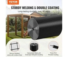 Tvirta vielos tinklo ritė 610 mm x 30.48 m, cinkuota, 19 dydžio vištidės tvora, PVC danga, triušių, gyvačių apsaugai, paukštidėms