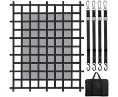 Tvirtas krovininis tinklas 1830 x 1450 mm, su reguliuojamomis sagtimis ir S-kabliais, sunkvežimio krovinių platformai