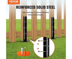 Tvoros stulpų enkaro remonto rinkinys, pasvirusių medinių tvoros stulpų remontui, tvirtas plienas, 4 vnt., 51 mm vidinis skersmuo, tvoros stulpų atraminiai kuolai, įkalama žemės smeigė