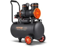 Tyliai veikiantis oro kompresorius 35 L, 1800W, be alyvos, nešiojamas, automobilių remontui, padangų pripūtimui, dažymui