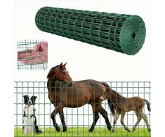 Ūkio tvora, 1.2 x 25 m, galvijams kiaulėms avims, tvirta vinilu dengta viela, gyvulių tvora, gyvūnų aptvarai, narvų tinklas, sodo tvoros, žalia, metalinis tinklas