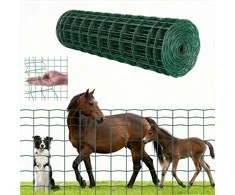 Ūkio tvora, tvirta vinilu dengta tvora galvijams, kiaulėms ir avims, 1 m x 20 m, gyvulių tvora, gyvūnų aptvarai, tinklas narvams, sodo tvoros, žalia, vielinis tinklas