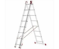 Universalios aliuminio kopėčios, 6.45 metro darbinis aukštis, daugiafunkcinės pastatomos kopėčios, tvirta konstrukcija, reguliuojamos kopėčios