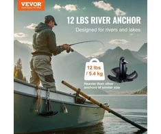 Upės inkaras valtims, 5.4kg ketaus inkaras, juodas vinilu dengtas inkaras, valties inkaras upėms ir ežerams, grybo formos inkaras, valties inkaras baidarėms