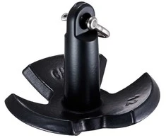 Upės inkaras valtims, 5.4kg ketaus inkaras, juodas vinilu dengtas inkaras, valties inkaras upėms ir ežerams, grybo formos inkaras, valties inkaras baidarėms