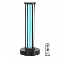 UV spindulių dezinfekavimo lempa kambariui, 36W dviguba UV-C ir ozono valymo sistema su nuotolinio valdymo pultu, 3 laikmačio nustatymai, kompaktiška nešiojama lempa namams ir biurui, baktericidinė lempa