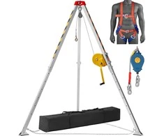 Uždaros Erdvės Trikojo Rinkinys, 816.4kg Gervė, 30m Plieninis Lynas, Viso Kūno Diržai, Šuliniams, Kanalizacijai, Tuneliams, Gelbėjimo Įranga