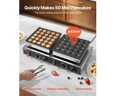 Vaflinė Mini olandų blynelių keptuvė, nelipni Dorayaki kepyklėlė, 1800W elektrinė Poffertjes keptuvė, dviguba temperatūros kontrolė, restoranui, virtuvei, pusryčiams, desertui