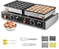 Vaflinė Mini olandų blynelių keptuvė, nelipni Dorayaki kepyklėlė, 1800W elektrinė Poffertjes keptuvė, dviguba temperatūros kontrolė, restoranui, virtuvei, pusryčiams, desertui