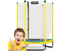 Vaikiškas sodo trampolinas 140 cm, su apsauginiu tinklu, lauko trampolinas vaikams, mažas trampolinas, šokinėjimo trampolinas