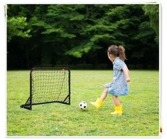 Vaikų futbolo vartai, 2 vnt., sulankstomi, plieniniai, juodi, nešiojami, mini futbolo vartai, treniruočių vartai