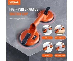 Vakuuminiai siurbtukai 12 cm (2 vnt.) 150 kg, stiklo, plytelių kėlimo įrankis, aliuminio rankena