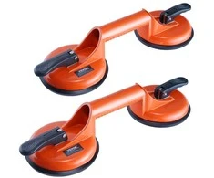 Vakuuminiai siurbtukai 12 cm (2 vnt.) 150 kg, stiklo, plytelių kėlimo įrankis, aliuminio rankena