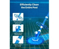Vakuuminis baseino valiklis įkasamiems ir antžeminiams baseinams iki 609.6 x 1066.8 cm, automatinis siurblys su 12 žarnų, dugno valymo įranga