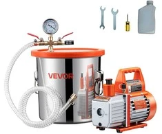 Vakuuminis siurblys, 11.36 l nerūdijančio plieno kamera, 3.5 CFM, AC priežiūrai, degazavimui, šaldymo sistemoms