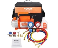 Vakuuminis siurblys ir kolektorinio manometro rinkinys, 128 l/min, skirtas R134a R410a šaltnešiui, automobilio AC remonto komplektas