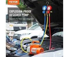 Vakuuminis siurblys ir kolektorinio manometro rinkinys, 128 l/min, skirtas R134a R410a šaltnešiui, automobilio AC remonto komplektas