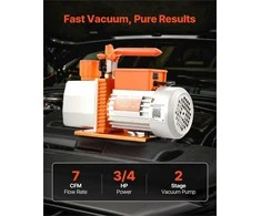 Vakuuminis siurblys ŠVOK ir automobilių kondicionierių priežiūrai, dviejų pakopų rotacinis, 198 L/min, oro kondicionavimo sistemoms, šaltnešio siurblys