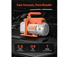 Vakuuminis siurblys ŠVOK ir automobilių kondicionierių priežiūrai, vienpakopis rotacinis, 99 L/min, oro kondicionavimo vakuuminis siurblys, šaldymo sistemų siurblys, dervos degazavimo siurblys, vakuuminė įranga