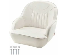 Valties sėdynė, žemas atlošas, kapitono kaušinė sėdynė jachtoms, patvari vandeniui atspari PVC odos žvejybos valties sėdynė, ergonomiška jūrinė kėdė