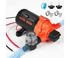 Vandens siurblys kemperiams ir laivams, 12V DC 15.1 L/min savaime užsipildantis membraninis siurblys su automatiniu slėgio jungikliu, vandens siurblys automobilių plovimui ir drėkinimui, sodo siurblys
